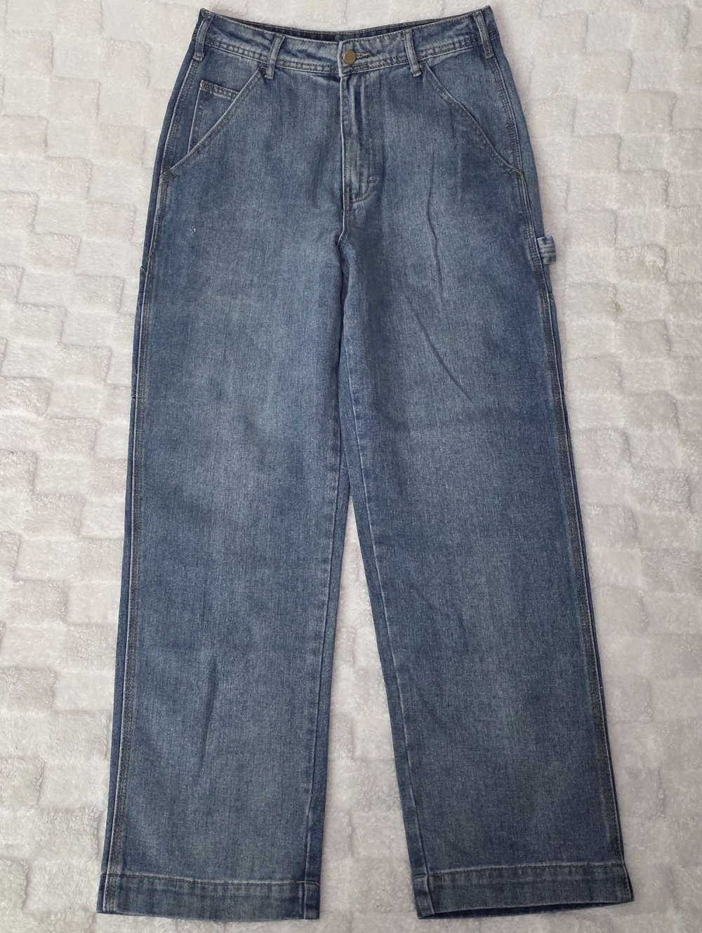 Fashion Nova On Deck Carpenter Skater Jeans Light Blue Wash Size 3 BNWOT